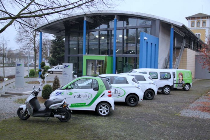 E-Fahrzeuge der SWK und ihrer Töchter.